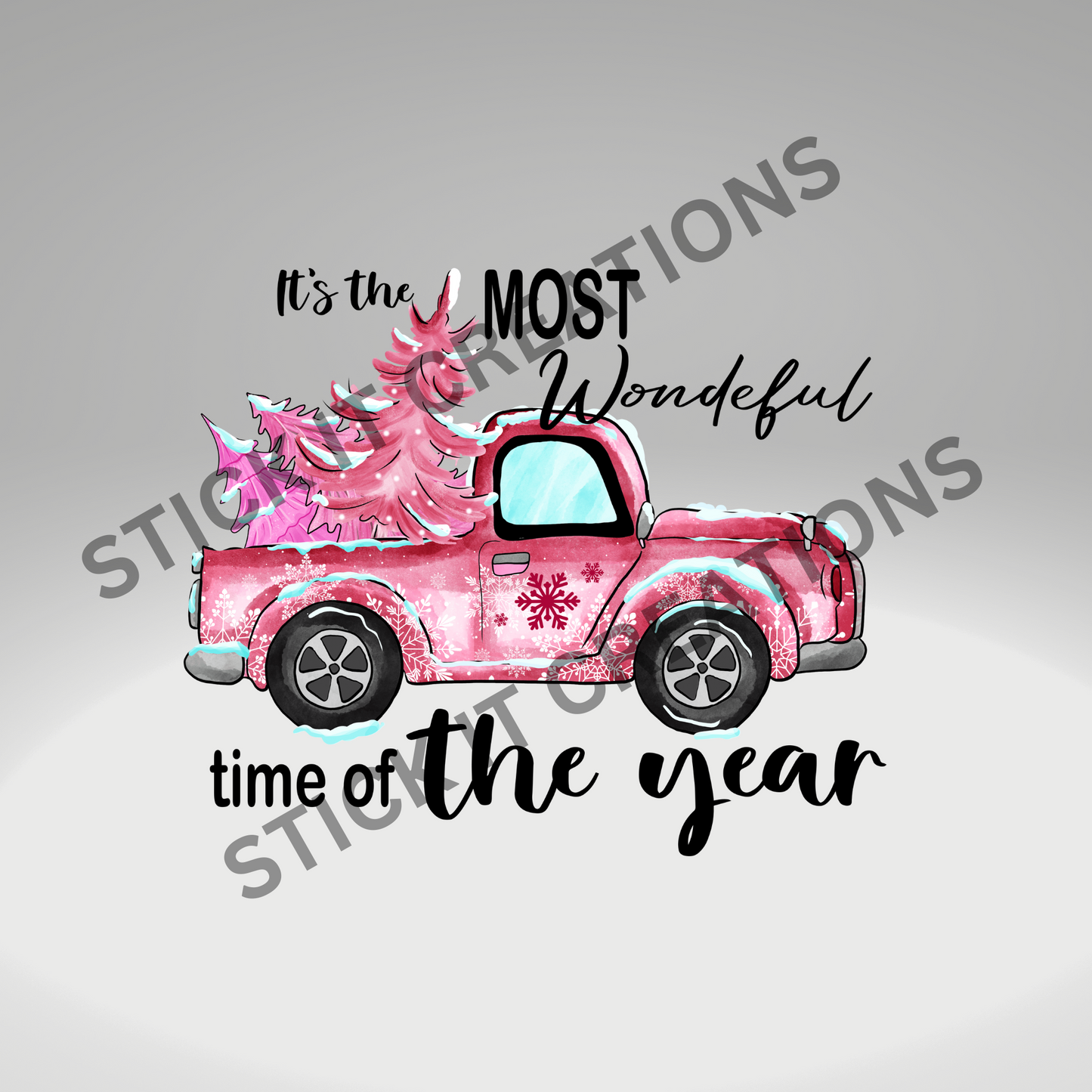 PINK CHRISTMAS TRUCK