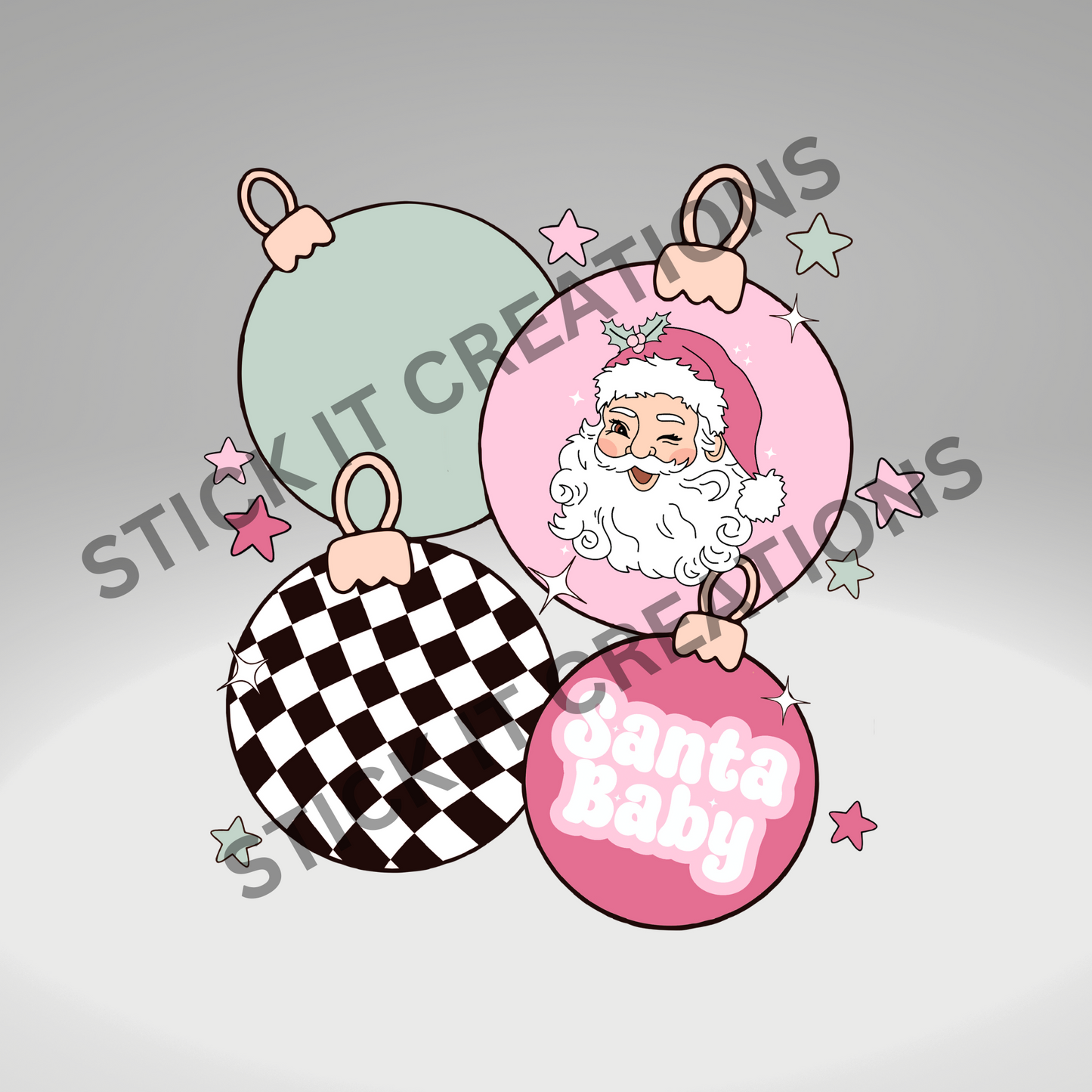 SANTA ORNAMENTS