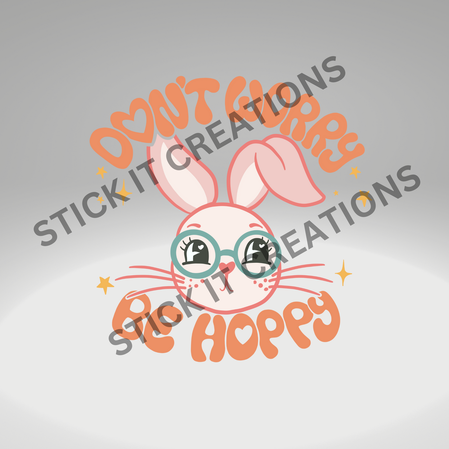 DON'T WORRY BE HOPPY BUNNY W/GLASSES