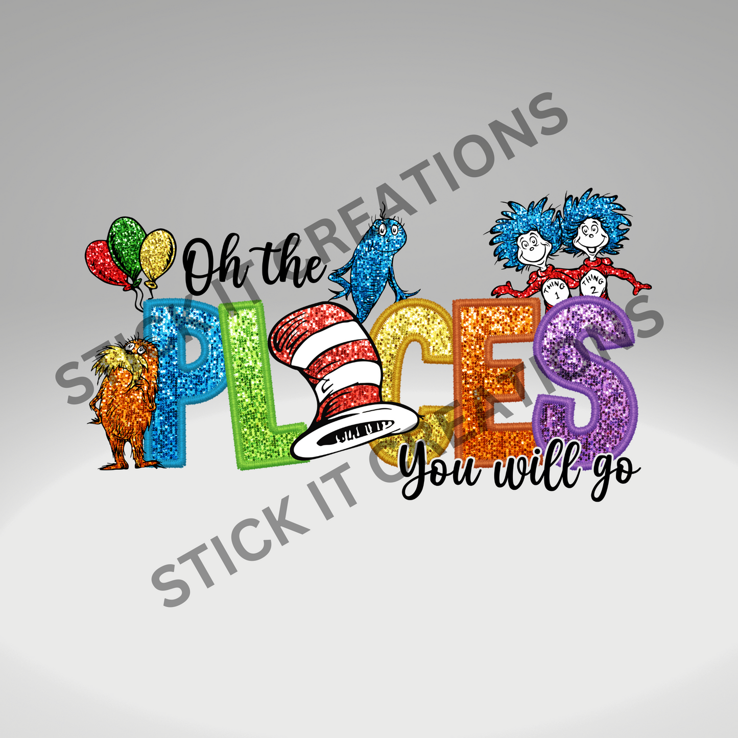 GLITTER OH THE PLACES YOU WILL GO