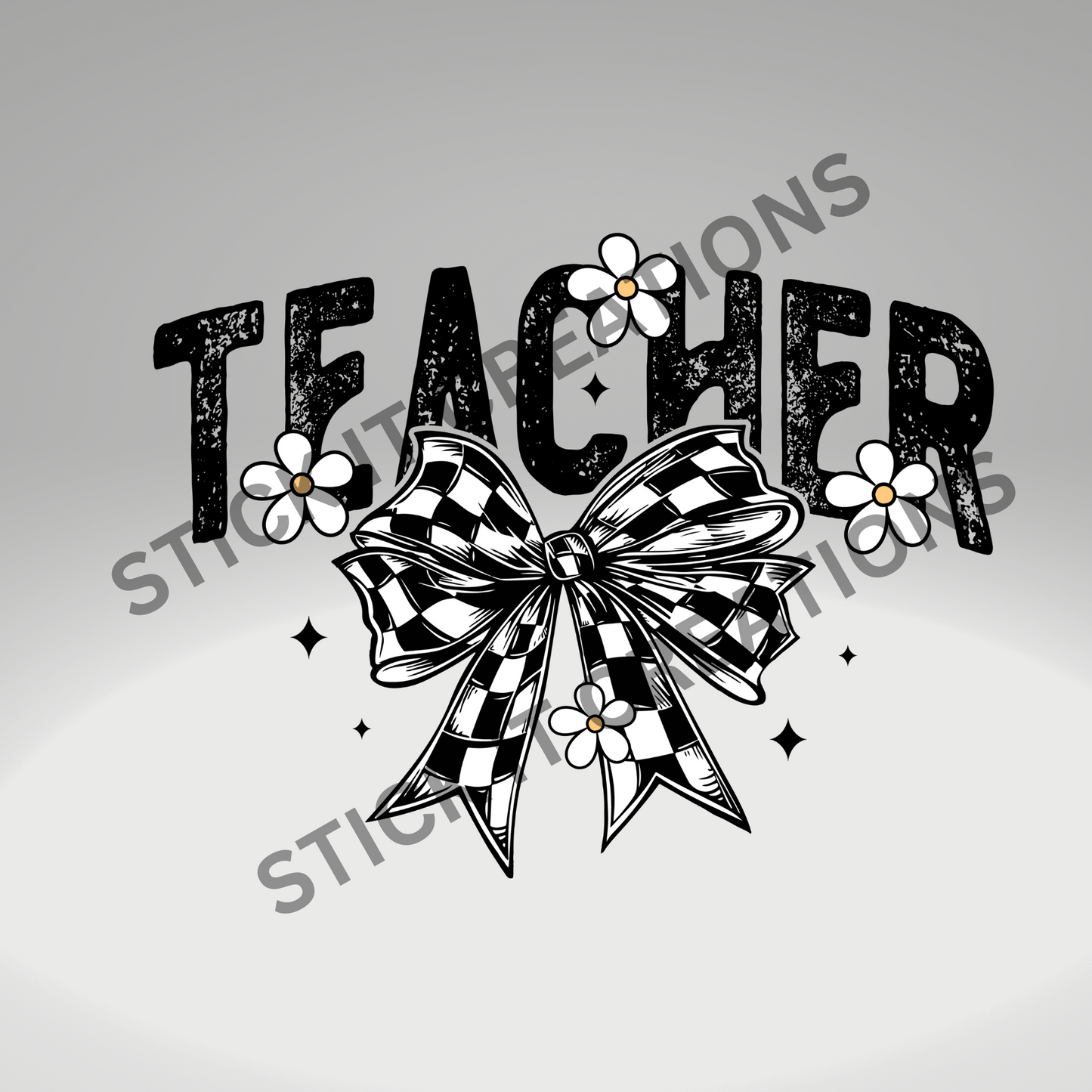 TEACHER CHECKERED BOW
