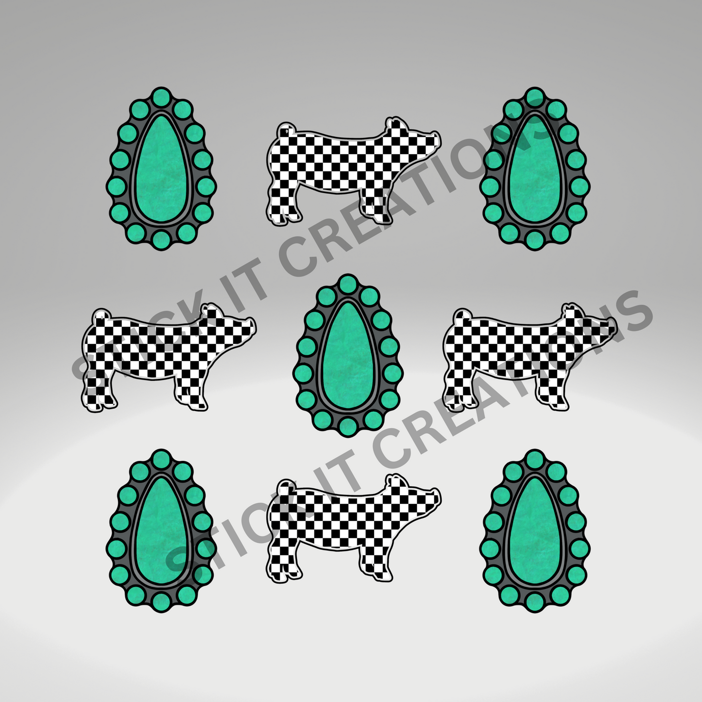SHOW PIGS AND TURQUOISE