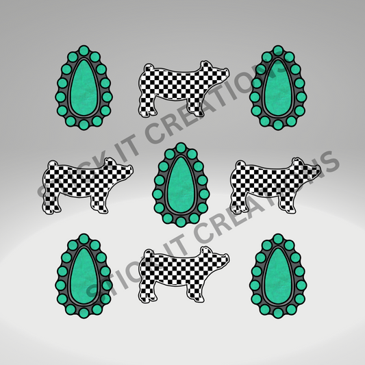 SHOW PIGS AND TURQUOISE