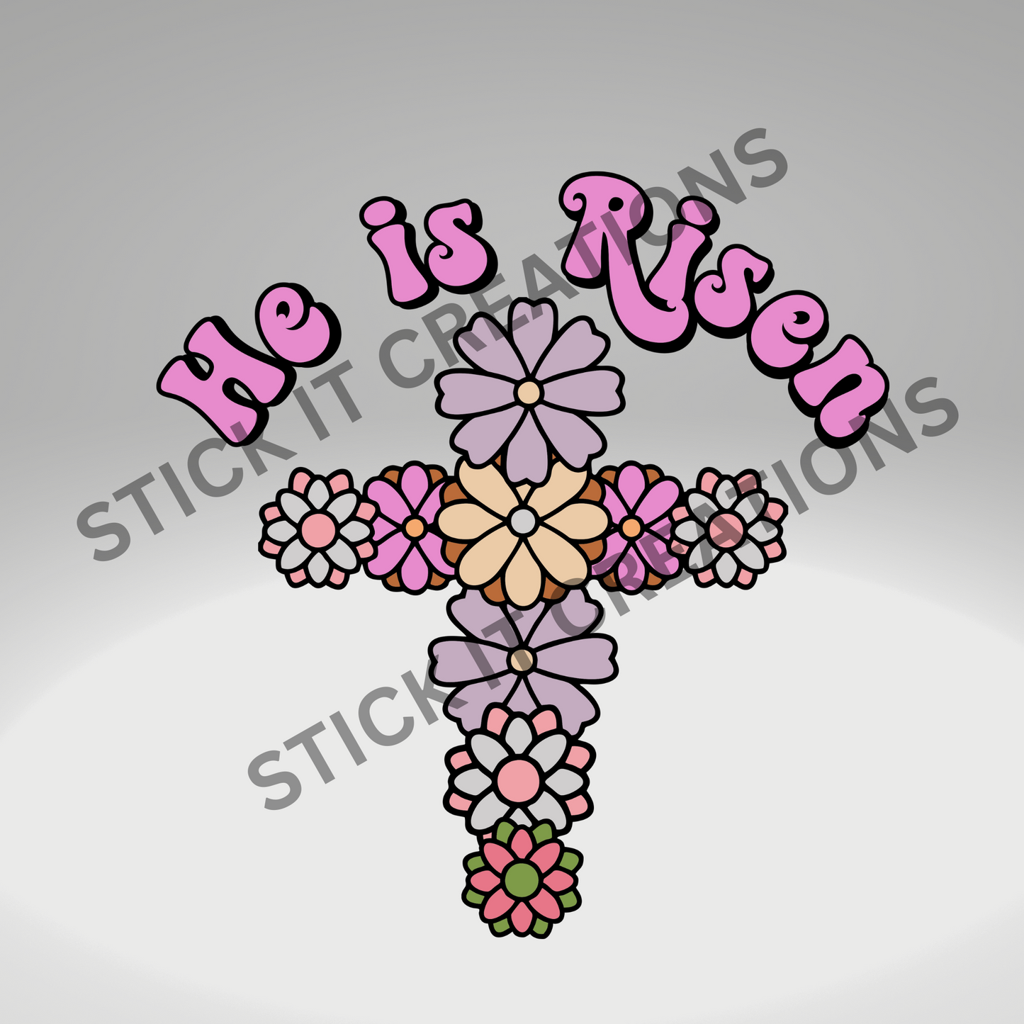 HE IS RISEN FLOWER CROSS