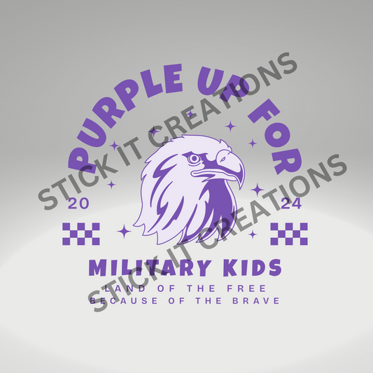 PURPLE UP FOR MILITARY KIDS (BOLD LETTER)