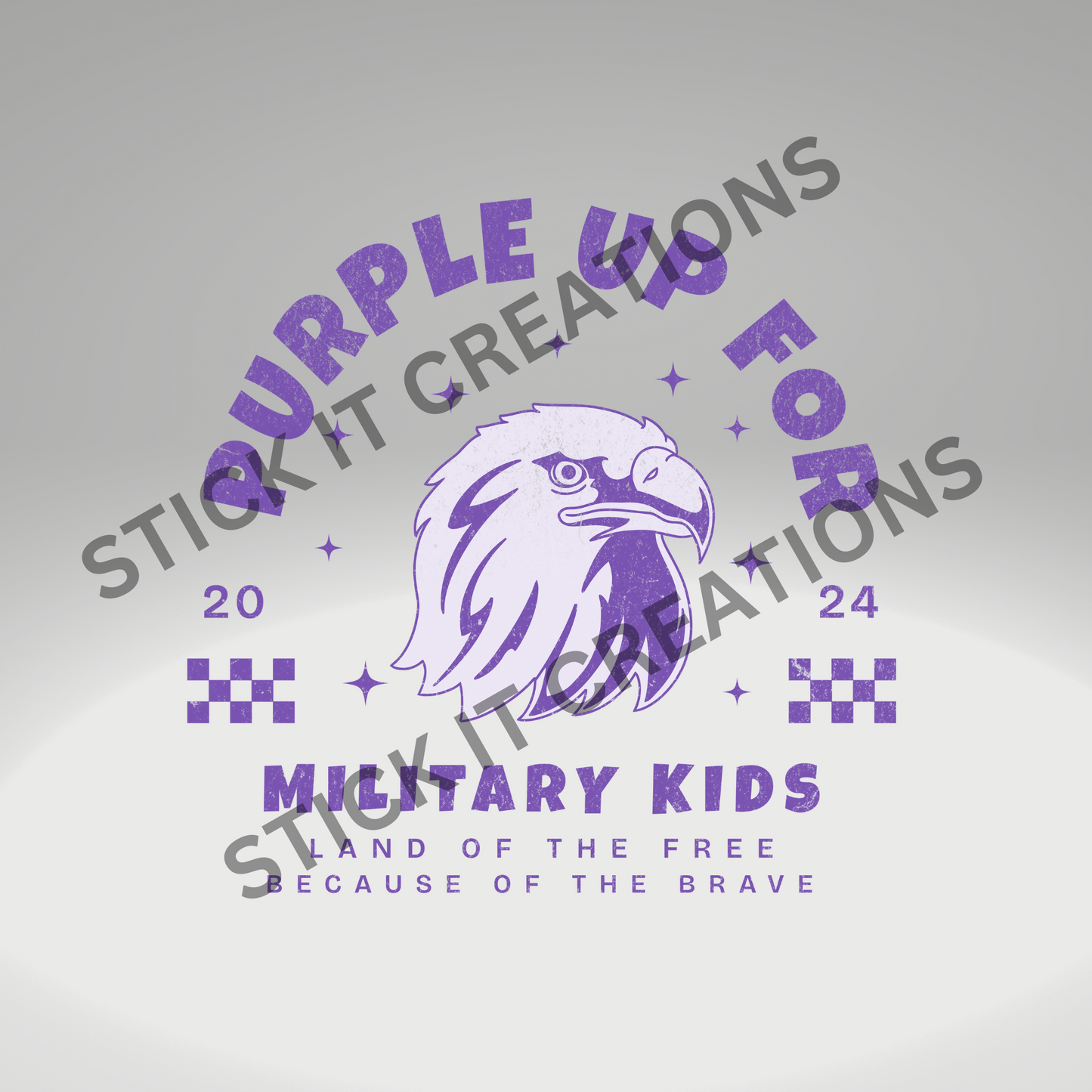 PURPLE UP FOR MILITARY KIDS (BOLD LETTER)