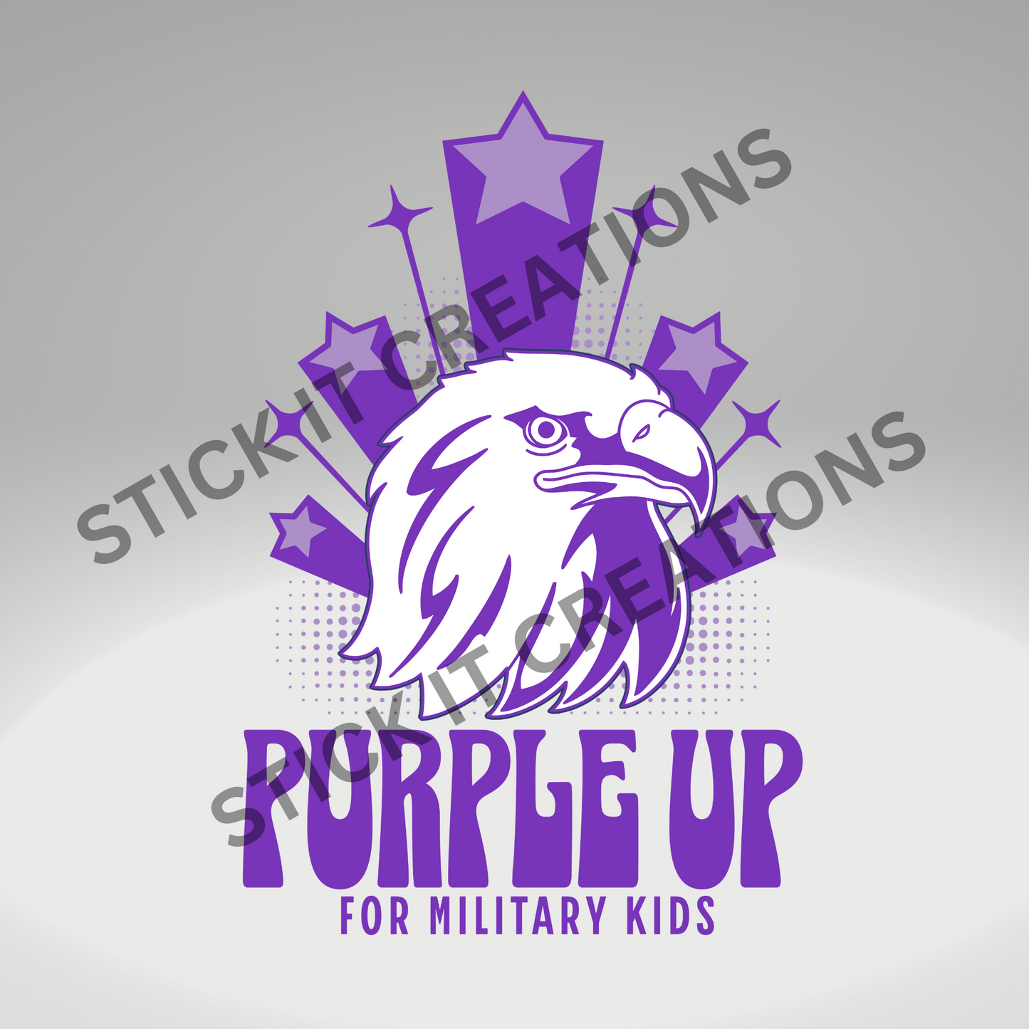 PURPLE UP FOR MILITARY KIDS (EAGLE HEAD)