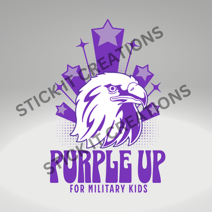 PURPLE UP FOR MILITARY KIDS (EAGLE HEAD)