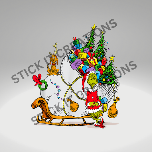 GRINCH WITH HIS SLEIGH
