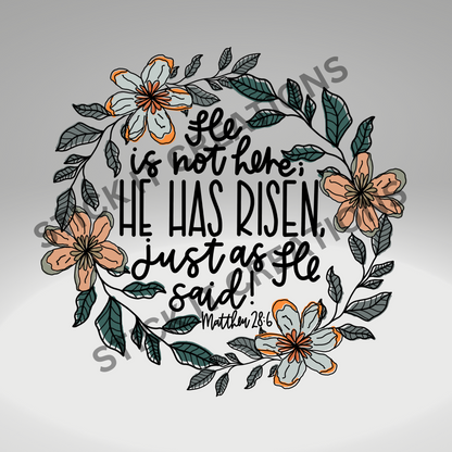 HE IS NOT HERE; HE HAS RISEN